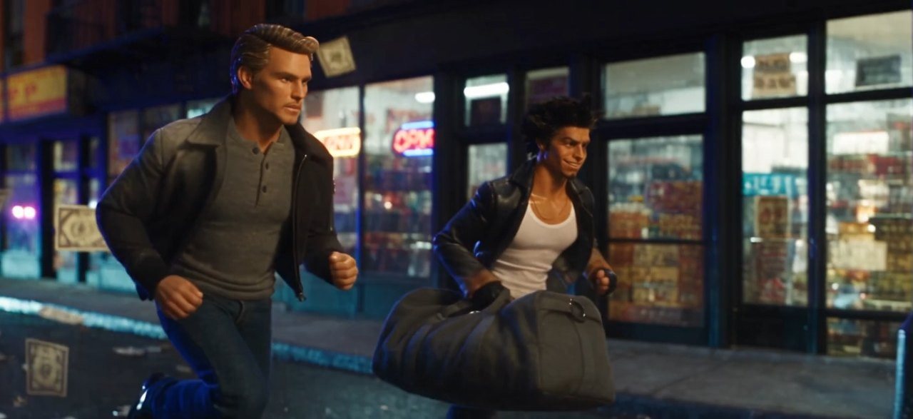 The next version of shot 12: Tommy's jacket matches the approved black leather